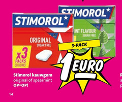  stimorol kauwgom 3 14 30 gums original sugar free spearmint flavour pack 