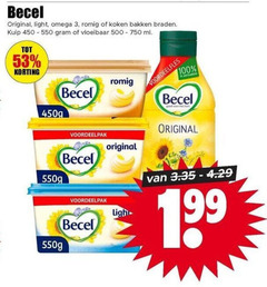  becel margarine olie en vetten 3 100 450 500 750 original light omega romig koken bakken braden kuip vloeibaar ml plantaardig hart 