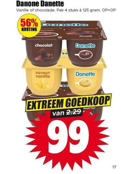  danette toetje 4 10 17 99 danone vanille chocolade pak stuks chocolat saveur extreem 