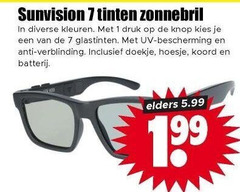 klik op dit plaatje voor een vergroting en voor vergelijkbare aanbiedingen gerelateerd aan
1 7 tinten zonnebril kleuren druk knop uv bescherming anti verblinding doekje hoesje koord batterij elders 5.99 1 7 tinten zonnebril kleuren druk knop uv bescherming anti verblinding doekje hoesje koord batterij elders 5.99