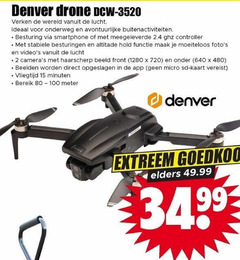  2 15 720 3520 denver drone verken wereld lucht onderweg buitenactiviteiten besturing smartphone controller besturingen hold functie beeld front beelden micro sd kaart minuten bereik meter extreem elders 