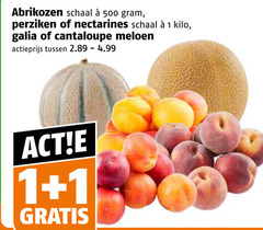  nectarines meloen perziken 1 500 abrikozen schaal kilo galia cantaloupe actieprijs 