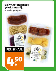  daily chef hollandse kant en klaar maaltijd 3 500 vaks schaal rode kool runderhachee bloemkool broccoli 