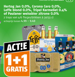  corona hertog jan leffe paulaner karmeliet alcoholvrij bier 1 2 0.0 blond tripel weissbier trays 4 6 blikken 30 33 actieprijs 00 