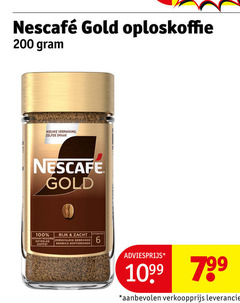  nescafe oploskoffie 100 200 gold nieuwe rijk zacht verantwoord zorgvuldig gebrande geteelde koffie arabica koffiebonen intensiteit 