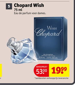 klik op dit plaatje voor een vergroting en voor vergelijkbare aanbiedingen gerelateerd aan
chopard eau de parfum 5 wish ml dames vaporisateur natural spray e75 2.5 chopard eau de parfum 5 wish ml dames vaporisateur natural spray e75 2.5