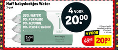  3 4 99 babydoekjes water pak perfume alcohol plastic inside but wait about packaging read all it baby wipes softly cleanses bum body and face with dermatologisch tested 20 00 