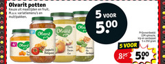  5 250 500 olvarit potten maaltijden fruit multipakken nutricia 4 pom spaghetti bolognese perzik banaan kiwi spinazie kip aardappel 