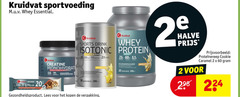  kruidvat huismerk sportvoeding 1 2 14 20 22 30 31 60 100 whey essential creatine muscle strength prestaties explosive sports drink isotonic protein perform carbo glucose hydrates lemon flavour draag des les longue servings sugar bar caramel gezondheidsproduct lees isolate herstel proteine spiergroei la croissance vanilla halve cookie 