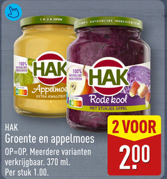  hak groenteconserven rode kool appelmoes 2 12 100 200 open natuurlijke ingredienten nutri score stukjes appel groente meerdere ml stuk 