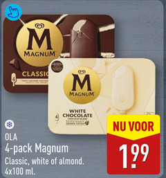 magnum ijslollies 4 ola cracking classic thick chocola velvety ice cream white chocolate chocolat blanc grown cocoa pack almond ml 