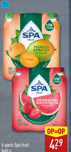  spa en fruit fruitdrank 6 100 artificial calorie mango apricot bruisend origin strawberry watermelon natural ingredients preservatives colours flavours aardbei watermeloen 6x pack 