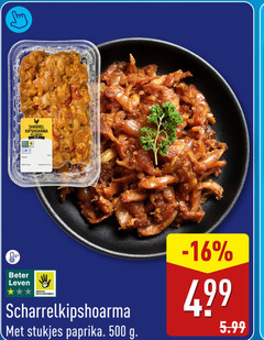  kip shoarmavlees 500 kipshoarma paprika beter leven dieren bescherming stukjes 5.99 