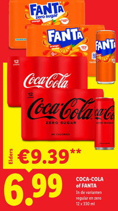  coca-cola fanta frisdrank cola 12 330 zero sugar orange irresistible this new taste coca calories regular ml 