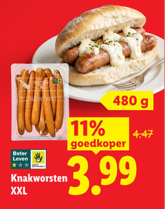  knakworsten 11 beter leven mes xxl goedkoper 3.99 