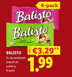  balisto mueslirepen 6 pack muesli noisettes raisins 