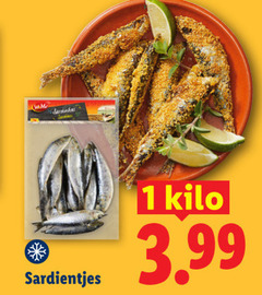  sardientjes 1 kilo 3.99 
