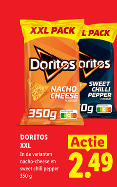  doritos chips 350 xxl pack l nacho sweet chilli cheese pepper chili flavour nutri score 