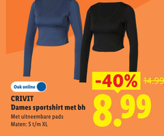  dames sport shirts online crivit sportshirt bh uitneembare pads maten xl 