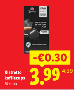  bellarom koffiecups 20 20x ristretto espresso 10 12 stuks ground strong 3.99 