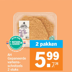  2 gepaneerde schnitzel beter natuur boer varkens schnitzels stuks marker pakken 5 99 