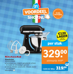  120 10000 voordeel kitchenaid kantelbare kop elegant schoon gebruik metalen constructie robuust duurzaam kleuropties stuk air miles 1000 