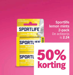  sportlife kauwgom 2 50 free mints lemon fresh sport new pack actieprijs 