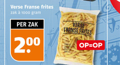  patat 200 1000 verse franse frites zak 