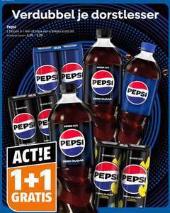  pepsi cola 1 2 4 250 verdubbel dorstlesser flessen liter trays blikjes ml actieprijs taste zero sugar lemon flavour 