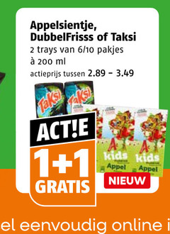  taksi dubbelfrisss fruitdrank 1 2 200 appelsientje trays 6 10 ml actieprijs kids appel online 