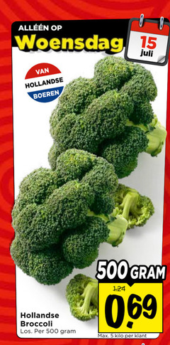  broccoli 5 15 500 00 woensdag hollandse boeren kilo 