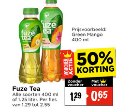 fuze tea ice 50 400 green mango ml soorten liter fles voucher 