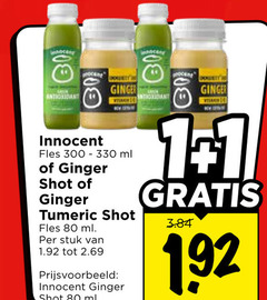  innocent fruitsmoothie 80 100 300 330 antioxidant ginger fles ml shot stuk 