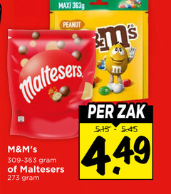  maltesers m en ms chocolade chocoladepindas maxi peanut zak 