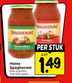 klik op dit plaatje voor een vergroting en voor vergelijkbare aanbiedingen gerelateerd aan
spagheroni tradizionale heinz soorten pot piccante stuk spagheroni tradizionale heinz soorten pot piccante stuk