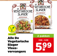 de vegetarische slager vegetarisch 2 kipstuckjes rul gehackt vlees vervangers pakken 