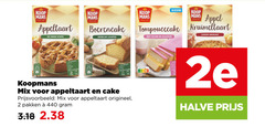  koopmans bakmix cakemix 2 mans appeltaart boerencake appel enige luchtig room glazuur kruimeltaart krokant mix cake origineel pakken 2e halve 