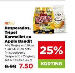 klik op dit plaatje voor een vergroting en voor vergelijkbare aanbiedingen gerelateerd aan
desperados apple bandit karmeliet appelcider speciaalbieren 6 25 33 nix18 tripel blikjes original 6x 330ml beer desperados apple bandit karmeliet appelcider speciaalbieren 6 25 33 nix18 tripel blikjes original 6x 330ml beer