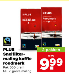  plus huismerk koffie 2 500 snelfiltermaling roodmerk fairtrade snelfilter maling pak grove pakken 