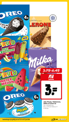  ijslollies 3 4 15 oreo 4x nestle fruit mix new ice cream nougat pieces melka water melon serveertip mini with cookie milka 6x toblerone ijs friends jumbo 