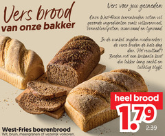  brood vers bakker gesneden west friese boerenbroden zitten volkorenmeel zonnebloempitten sesamzaad lijnzaad snijden verse broden dag resultaat krokante korst lang zacht luchtig fries boerenbrood wit bruin meergranen vezelrijk volkoren 