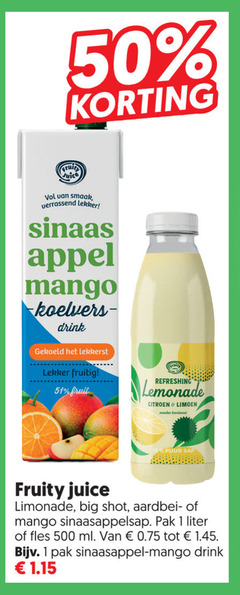  1 50 500 juice verrassend sinaas appel mango drink gekoeld fruitig fruit fruity refreshing lemonade citroen limoen koolzuur puur sap limonade big shot aardbei sinaasappelsap pak liter fles ml sinaasappel 