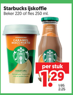  starbucks ijskoffie 250 beker fles ml caramel flavour macchiato chilled coffee bold espresso creamy milk hints stuk 