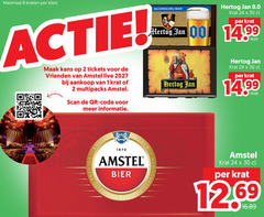  amstel hertog jan alcoholvrij bier krat 1 2 8 24 30 1870 maximaal kratten 0.0 00 kans tickets vrienden live multipacks scan code 14 99 bieren traditie 