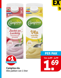  campina vla 1 anno zacht luchtig framboos vanille volle messenzegel pakken liter pak 