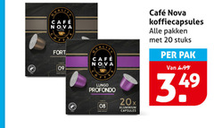  cafe nova koffiecups 20 quality mcafee fort lungo profondo dark 20x aluminium capsules koffiecapsules pakken stuks pak 