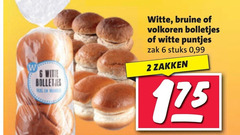  2 6 bolletjes witte bruine volkoren puntjes zak stuks 99 zakken 