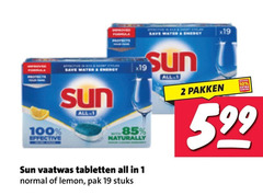  sun vaatwasmiddel 1 2 10 19 100 effective all naturally vaatwas tabletten normal lemon pak stuks pakken 