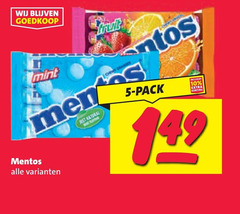  mentos snoep 5 10 mint men pack 