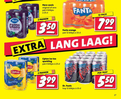  hero lipton ice tea frisdrank 2 4 10 12 25 27 33 350 cassis original zero pak blikjes pakken fanta orange pack lang laag sparkling ton 3.99 food dr. foots tray 